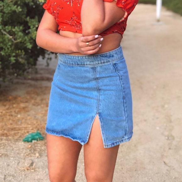 Princess Polly Dresses & Skirts - Jean Skirt w/ Slit